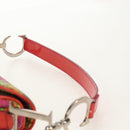 Christian Dior Saddle Shoulder Bag Canvas Pink Silver Auth 153630SAV-9