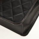 CHANEL Matelasse Chain Shoulder Bag Lamb Skin Black Gold CC Auth 153631V-12