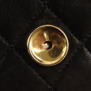 CHANEL Matelasse Chain Shoulder Bag Lamb Skin Black Gold CC Auth 153631V-16