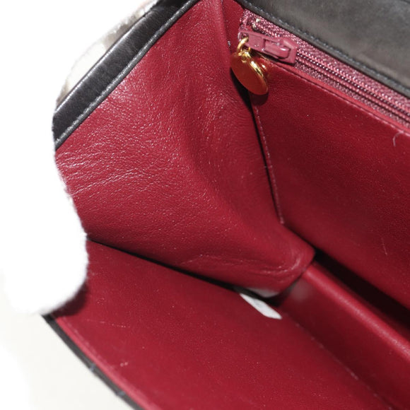 CHANEL Matelasse Chain Shoulder Bag Lamb Skin Black Gold CC Auth 153631V