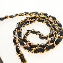 CHANEL Matelasse Chain Shoulder Bag Lamb Skin Black Gold CC Auth 153631V-9