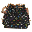LOUIS VUITTON Monogram Multicolor Petit Noe Bag Black M42230 Auth 153632SM-2
