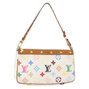 LOUIS VUITTON Multicolor Pochette Accessoires Pouch White M92649 LV Auth 153635A-1