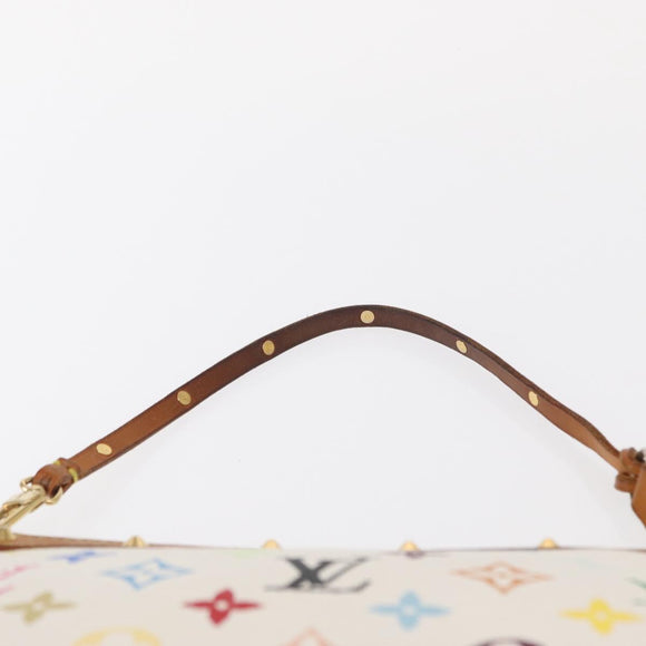 LOUIS VUITTON Multicolor Pochette Accessoires Pouch White M92649 LV Auth 153635A