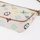 LOUIS VUITTON Multicolor Pochette Accessoires Pouch White M92649 LV Auth 153635A-16
