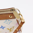 LOUIS VUITTON Multicolor Pochette Accessoires Pouch White M92649 LV Auth 153635A-20