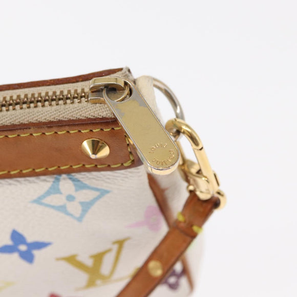 LOUIS VUITTON Multicolor Pochette Accessoires Pouch White M92649 LV Auth 153635A