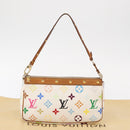 LOUIS VUITTON Multicolor Pochette Accessoires Pouch White M92649 LV Auth 153635A-12