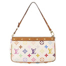 LOUIS VUITTON Multicolor Pochette Accessoires Pouch White M92649 LV Auth 153635A-2