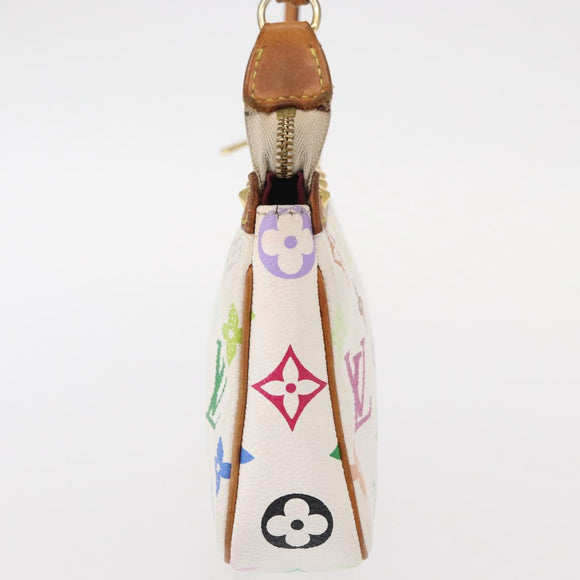 LOUIS VUITTON Multicolor Pochette Accessoires Pouch White M92649 LV Auth 153635A