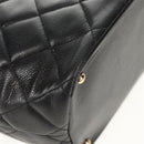 CHANEL Chain Shoulder Bag Caviar Skin Black Gold CC Auth 153637SAM-10
