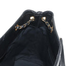 CHANEL Chain Shoulder Bag Caviar Skin Black Gold CC Auth 153637SAM-20