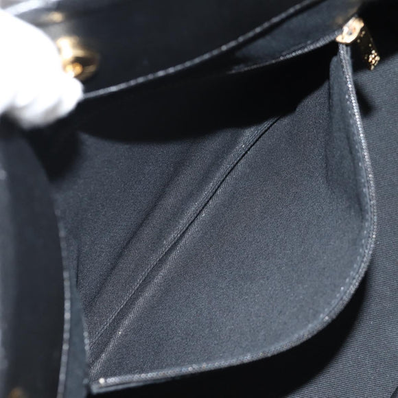 CHANEL Chain Shoulder Bag Caviar Skin Black Gold CC Auth 153637SAM