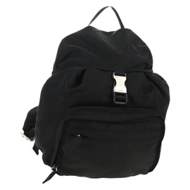 PRADA Backpack Nylon Black Silver Auth 153638V