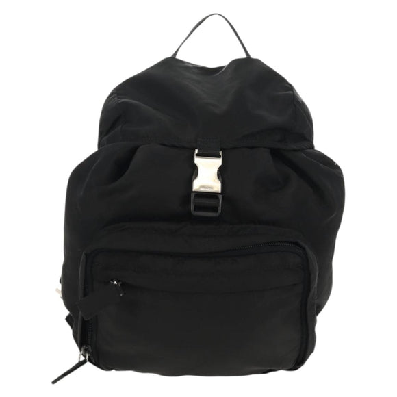 PRADA Backpack Nylon Black Silver Auth 153638V