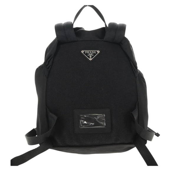 PRADA Backpack Nylon Black Silver Auth 153638V
