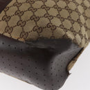 GUCCI GG Canvas Tote Bag Beige Silver 153238 Auth 153642-15
