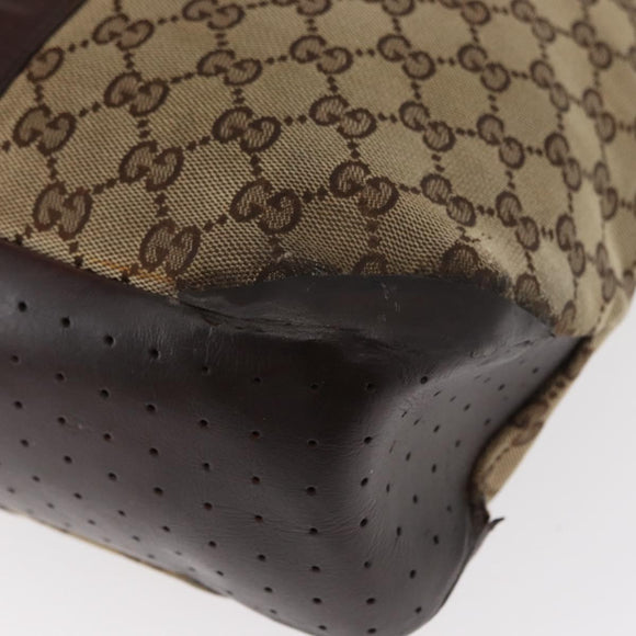 GUCCI GG Canvas Tote Bag Beige Silver 153238 Auth 153642