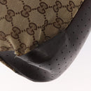 GUCCI GG Canvas Tote Bag Beige Silver 153238 Auth 153642-16