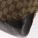 GUCCI GG Canvas Tote Bag Beige Silver 153238 Auth 153642-17