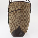 GUCCI GG Canvas Tote Bag Beige Silver 153238 Auth 153642-4