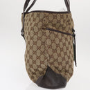 GUCCI GG Canvas Tote Bag Beige Silver 153238 Auth 153642-5