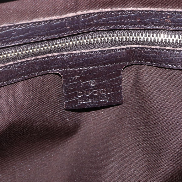 GUCCI Web Sherry Line GG Canvas Semi Tote Bag Beige Gold 137396 Auth 153643