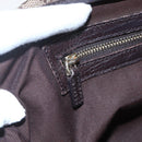 GUCCI Web Sherry Line GG Canvas Semi Tote Bag Beige Gold 137396 Auth 153643-16