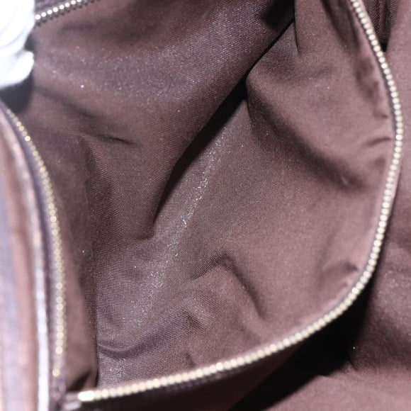 GUCCI Web Sherry Line GG Canvas Semi Tote Bag Beige Gold 137396 Auth 153643