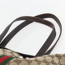 GUCCI Web Sherry Line GG Canvas Semi Tote Bag Beige Gold 137396 Auth 153643-8