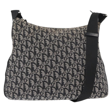 Christian Dior Trotter Canvas Shoulder Bag Black Silver Auth 153644