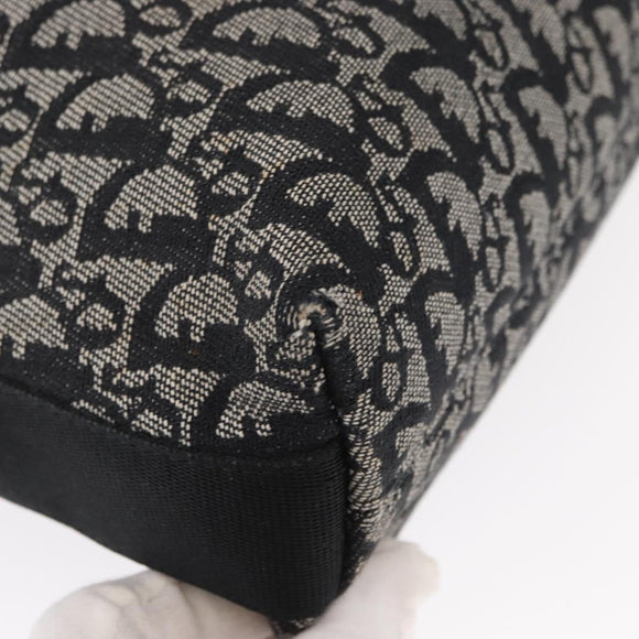 Christian Dior Trotter Canvas Shoulder Bag Black Silver Auth 153644