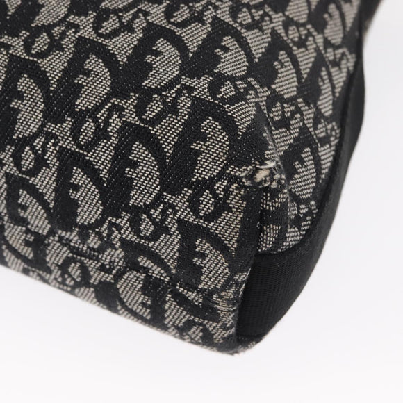 Christian Dior Trotter Canvas Shoulder Bag Black Silver Auth 153644