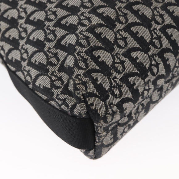 Christian Dior Trotter Canvas Shoulder Bag Black Silver Auth 153644