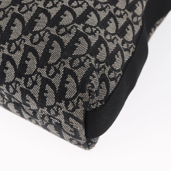 Christian Dior Trotter Canvas Shoulder Bag Black Silver Auth 153644