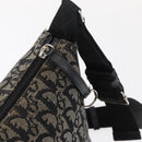 Christian Dior Trotter Canvas Shoulder Bag Black Silver Auth 153644-14