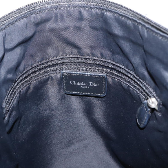 Christian Dior Trotter Canvas Shoulder Bag Black Silver Auth 153644