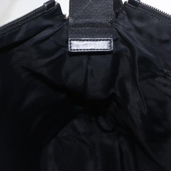 Christian Dior Trotter Canvas Shoulder Bag Black Silver Auth 153644