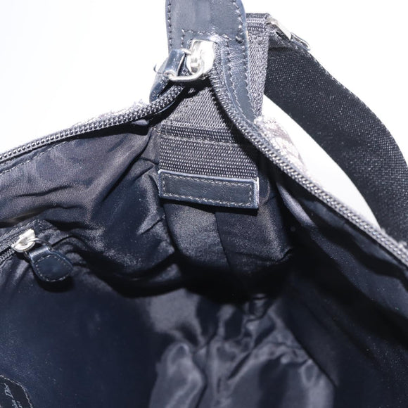 Christian Dior Trotter Canvas Shoulder Bag Black Silver Auth 153644