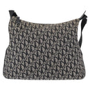 Christian Dior Trotter Canvas Shoulder Bag Black Silver Auth 153644-2