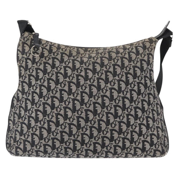 Christian Dior Trotter Canvas Shoulder Bag Black Silver Auth 153644 - 0