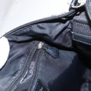 Christian Dior Trotter Canvas Shoulder Bag Black Silver Auth 153644-20