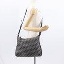 Christian Dior Trotter Canvas Shoulder Bag Black Silver Auth 153644-22