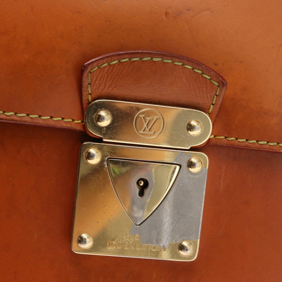 LOUIS VUITTON Nomad Leather Robust 1 Business Bag Beige M85390 LV Auth 153647