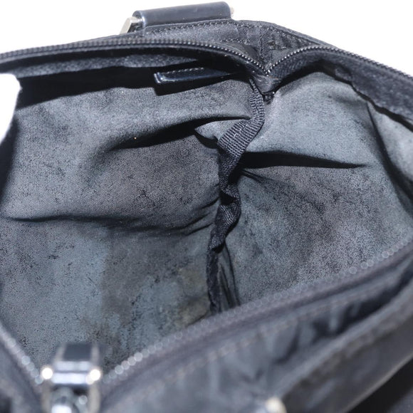 PRADA Shoulder Bag Nylon Black Silver Auth 153649
