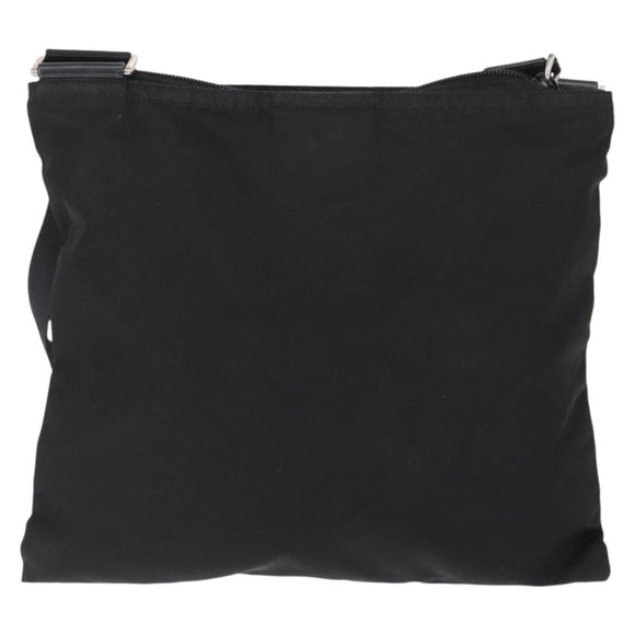 PRADA Shoulder Bag Nylon Black Silver Auth 153649