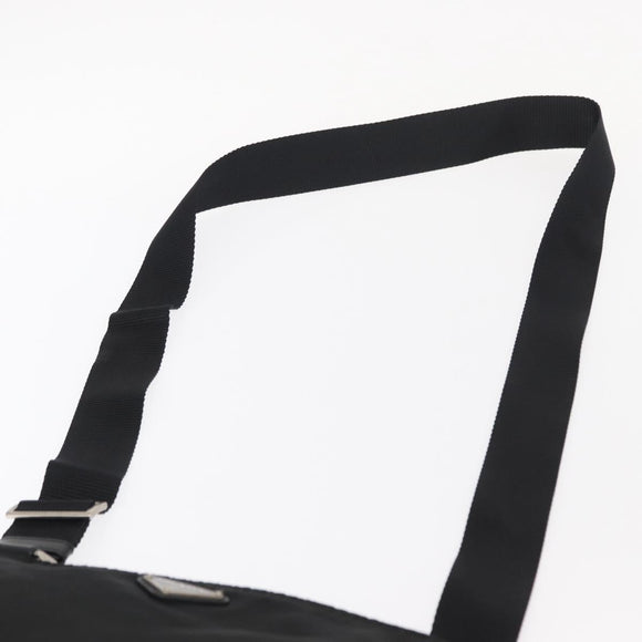 PRADA Shoulder Bag Nylon Black Silver Auth 153649