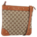 GUCCI GG Canvas Shoulder Bag Beige Gold 120893 Auth 153652-1