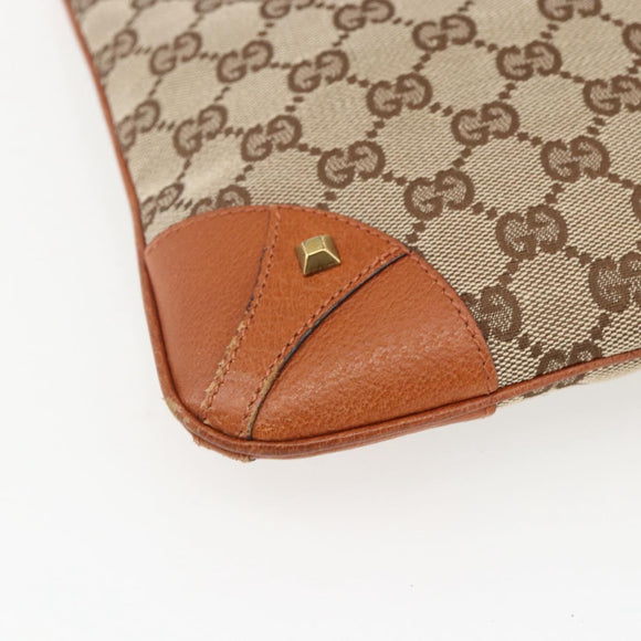 GUCCI GG Canvas Shoulder Bag Beige Gold 120893 Auth 153652