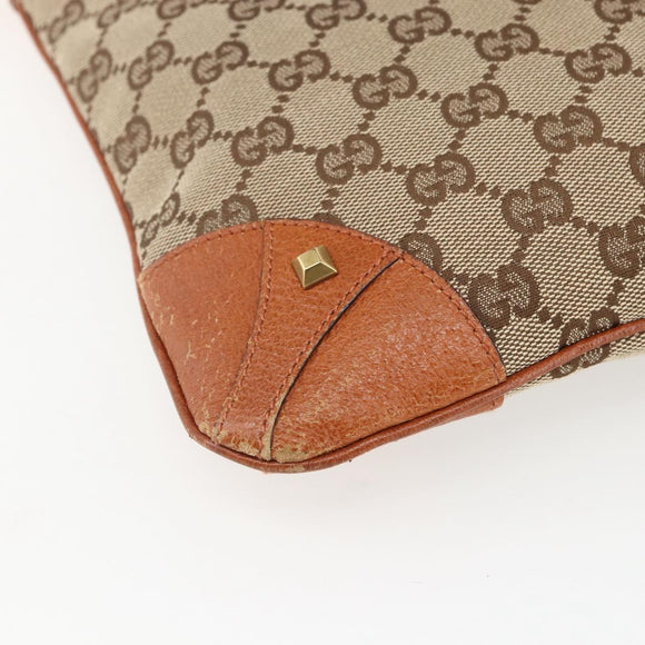 GUCCI GG Canvas Shoulder Bag Beige Gold 120893 Auth 153652